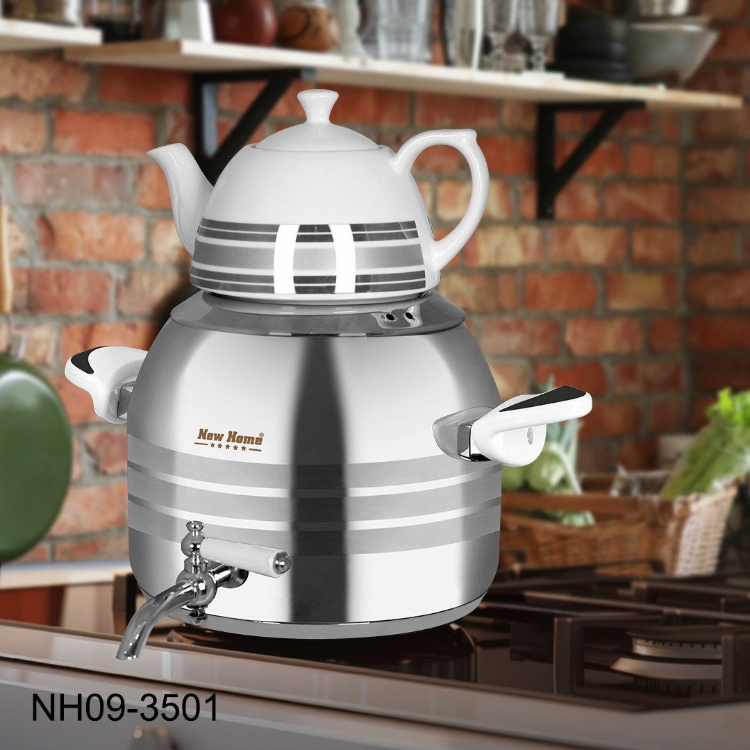 کتری و قوری استیل کف چدن ۶ لیتر نیوهوم مدل NH09-3501