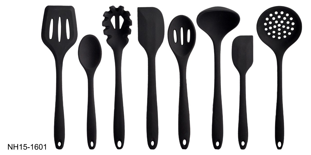 ست ۹ پارچه کفگیر و ملاقه تمام سیلیکونی نیوهوم مدل NH15-1601