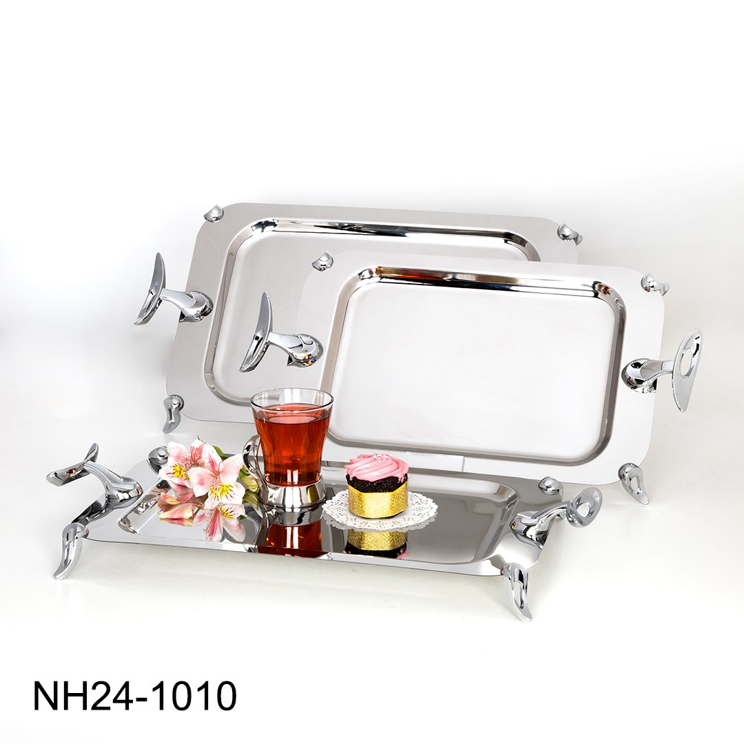 سینی پایه‌دار مستطیل بزرگ نیوهوم مدل فلیم NH24-1010
